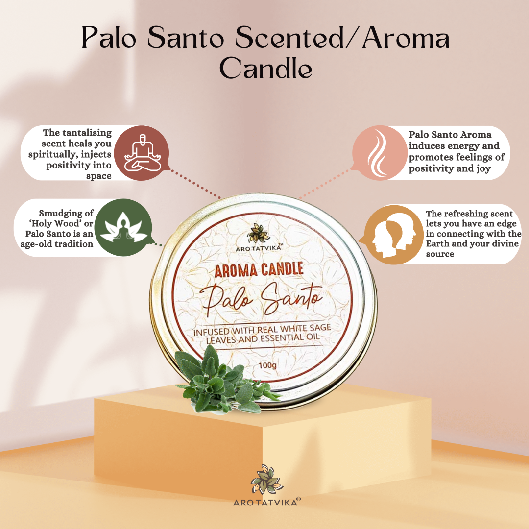 PALO SANTO AROMA/SCENTED CANDLE (100g)