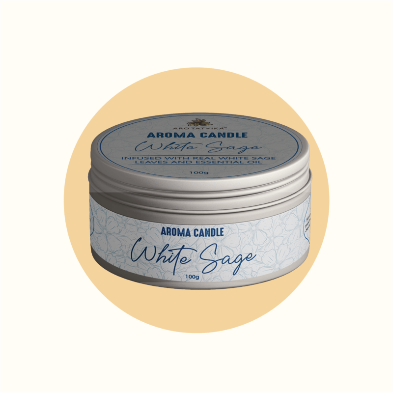 WHITE SAGE AROMA/SCENTED CANDLE (100g)