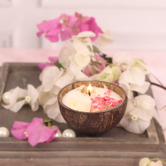 Cherry Blossom Coconut Shell Candle