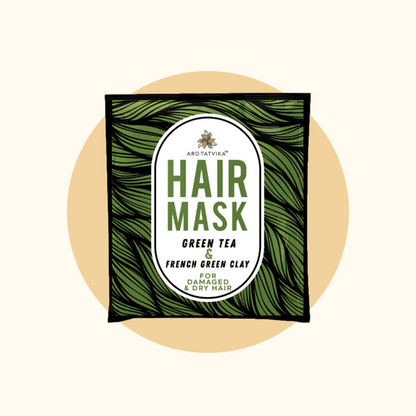 GREEN TEA AND FRENCH GREEN CLAY HAIR MASK (for dry and damaged hair)