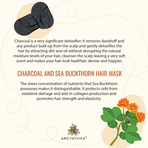 CHARCOAL AND SEA BUCKTHORN HAIR MASK (for detoxifying)